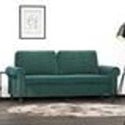 vidaXL Canapé à 2 places Vert foncé 140 cm Velours