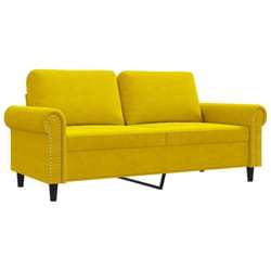Canapé à 2 places Jaune 140 cm Velours vidaXL
