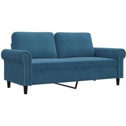 Vidaxl - Canapé à 2 places Bleu 140 cm Velours