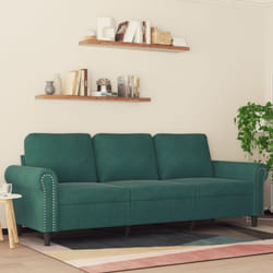 Vidaxl - Canapé à 3 places Vert foncé 180 cm Velours