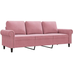 Vidaxl - Canapé à 3 places Rose 180 cm Velours