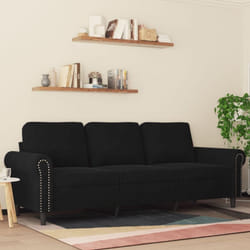Vidaxl - Canapé à 3 places Noir 180 cm Velours