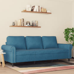 Vidaxl - Canapé à 3 places Bleu 180 cm Velours