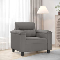 Fauteuil Gris Foncé 60 Cm Tissu Microfibre Vidaxl