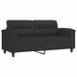vidaXL Canapé à 2 places Noir 140 cm Tissu microfibre
