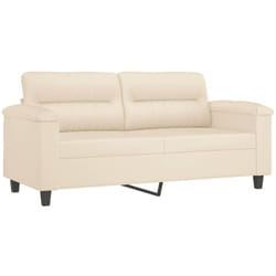 Vidaxl - Canapé à 2 places Beige 140 cm Tissu microfibre