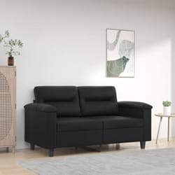 Vidaxl - Canapé à 2 places Noir 120 cm Similicuir