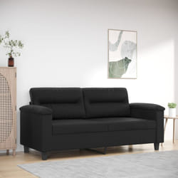 Vidaxl - Canapé à 2 places Noir 140 cm Similicuir