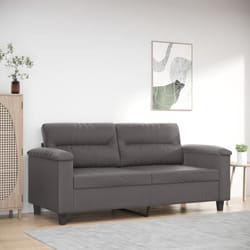 vidaXL Canapé à 2 places Gris 140 cm Similicuir