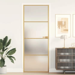 Vidaxl Porte intérieure en verre - Doré et mat