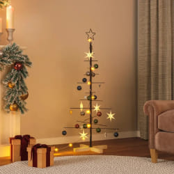 vidaXL Arbre de Noël en métal 120 cm - Noir