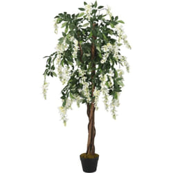 Vidaxl - Glycine artificielle 840 feuilles 150 cm vert et blanc