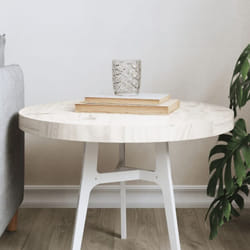 Dessus de table rond blanc Ø50x3 cm bois de pin massif - Vidaxl