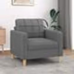vidaXL Fauteuil Gris foncé 60 cm Tissu