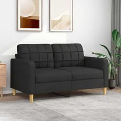 Vidaxl - Canapé à 2 places Noir 140 cm Tissu