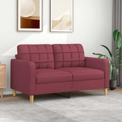 Vidaxl - Canapé à 2 places Rouge bordeaux 140 cm Tissu
