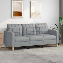 Vidaxl - Canapé à 3 places Gris clair 180 cm Tissu