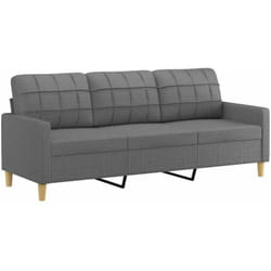 Vidaxl - Canapé à 3 places Gris foncé 180 cm Tissu
