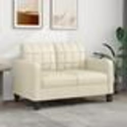 vidaXL Canapé à 2 places Crème 120 cm Similicuir