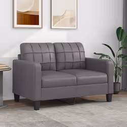 vidaXL Canapé à 2 places Gris 120 cm Similicuir