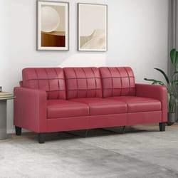 Vidaxl - Canapé à 3 places Rouge bordeaux 180 cm Similicuir
