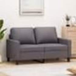 vidaXL Canapé à 2 places Gris 120 cm Similicuir