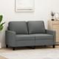 vidaXL Canapé à 2 places Gris foncé 120 cm Tissu