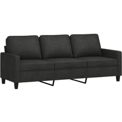 Canapé à 3 places Noir 180 cm Tissu Vidaxl