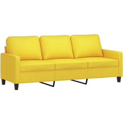 Canapé à 3 places Jaune clair 180 cm Tissu Vidaxl