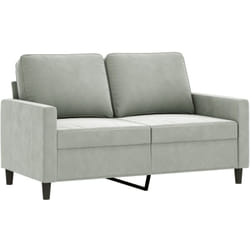 Canapé à 2 places Gris clair 120 cm Velours