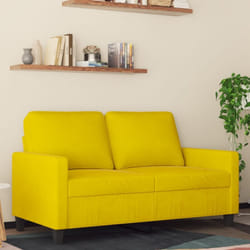 Vidaxl - Canapé à 2 places Jaune 120 cm Velours