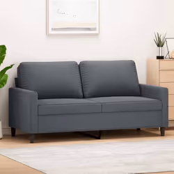 vidaXL Canapé à 2 places Gris foncé 140 cm Velours