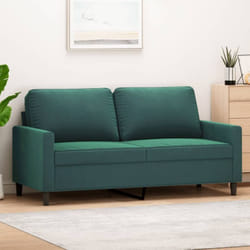 Vidaxl - Canapé à 2 places Vert foncé 140 cm Velours