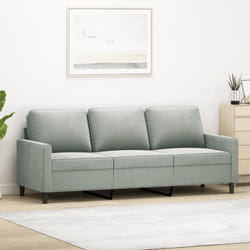 Vidaxl - Canapé à 3 places Gris clair 180 cm Velours