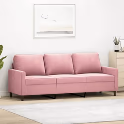 vidaXL Canapé à 3 places Rose 180 cm Velours