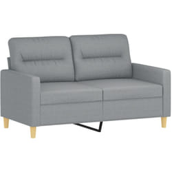 Canapé à 2 places Gris clair 120 cm Tissu vidaXL