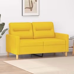 vidaXL Canapé à 2 places Jaune clair 120 cm Tissu