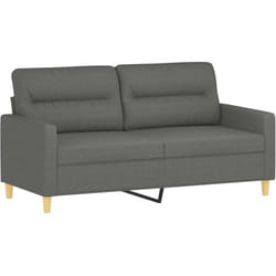 Canapé à 2 places Gris foncé 140 cm Tissu vidaXL