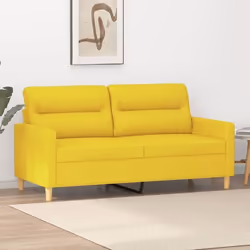 vidaXL Canapé à 2 places Jaune clair 140 cm Tissu