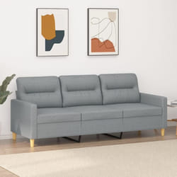 Vidaxl - Canapé à 3 places Gris clair 180 cm Tissu
