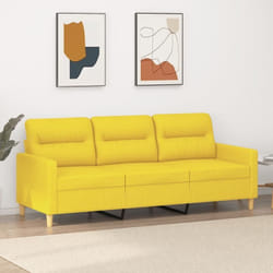 Vidaxl - Canapé à 3 places Jaune clair 180 cm Tissu