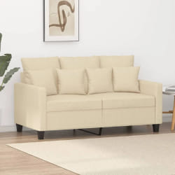 VidaXL Canapé 2 Places - Tissu Crème