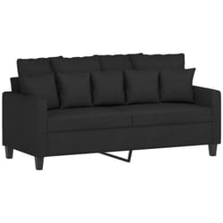 Canapé à 2 places Noir 140 cm Tissu vidaXL