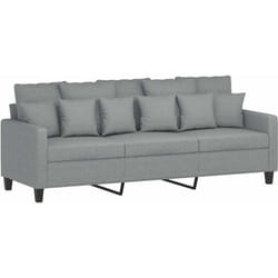 Canapé à 3 places Gris clair 180 cm Tissu Vidaxl
