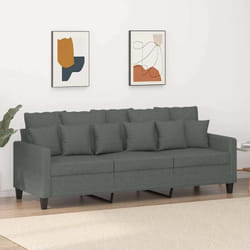 Vidaxl - Canapé à 3 places Gris foncé 180 cm Tissu