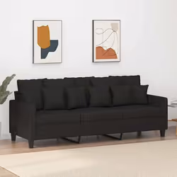 vidaXL Canapé à 3 places Noir 180 cm Tissu
