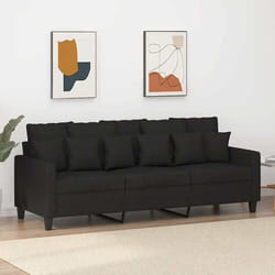 vidaXL Canapé à 3 places Noir 180 cm Tissu