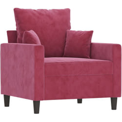 Fauteuil Rouge bordeaux 60 cm Velours