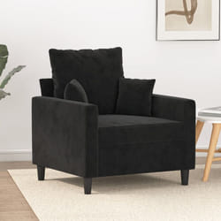 Vidaxl - Fauteuil Noir 60 cm Velours