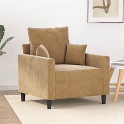 Fauteuil Marron 60 cm Velours Vidaxl